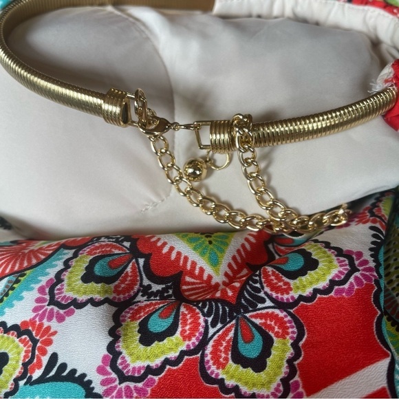 ELIZA J Crepe de Chine Floral Halter Handkerchief Maxi Dress Size 8 - Picture 7 of 14